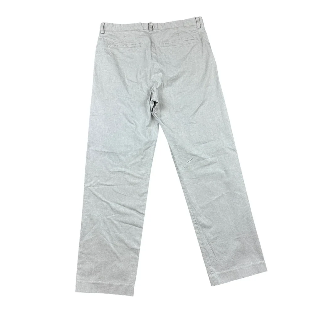 Banana Republic‎ Mens Grey Stretch Chino Pants Flat Front Straight Leg 35x32